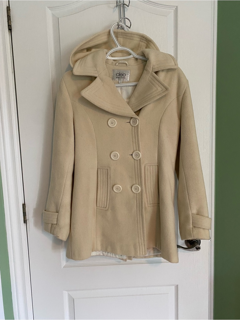 vintage Cleo Petites double-breasted hooded pea coat